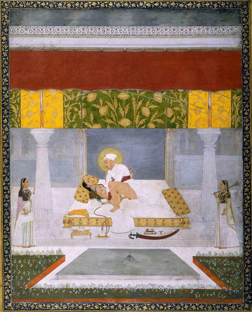 Chitarman._Muhammad_Shah_Making_Love._ca._1735_British_Library,_London
